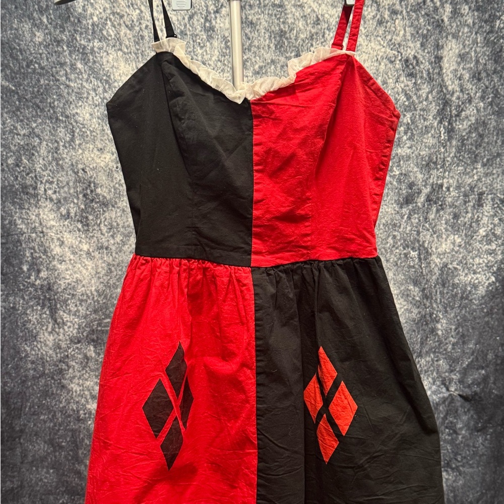 Pre-owned Red and Black Harley Quinn Dress